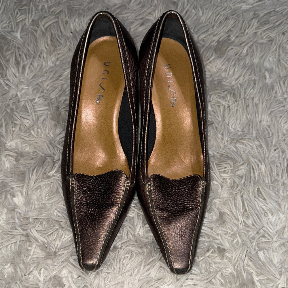 💰Unisa Women's Shimmering Brown heel 🩷🤎👡